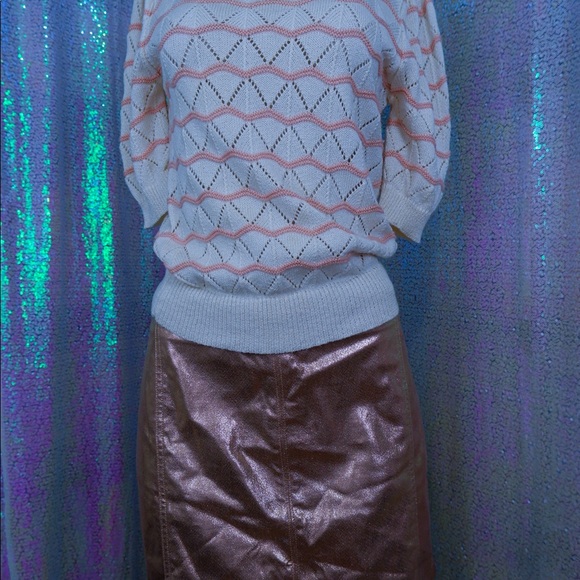 Gold Metallic Mini Skirt - Picture 2 of 2